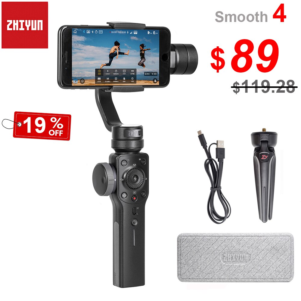 Zhiyun Smooth 5 3  ڵ  Ʈ  Gimbal Stabilizer for iPhone 13 Pro Max 12 11 XS Xr X SE Ｚ S20 S10  Ʈ